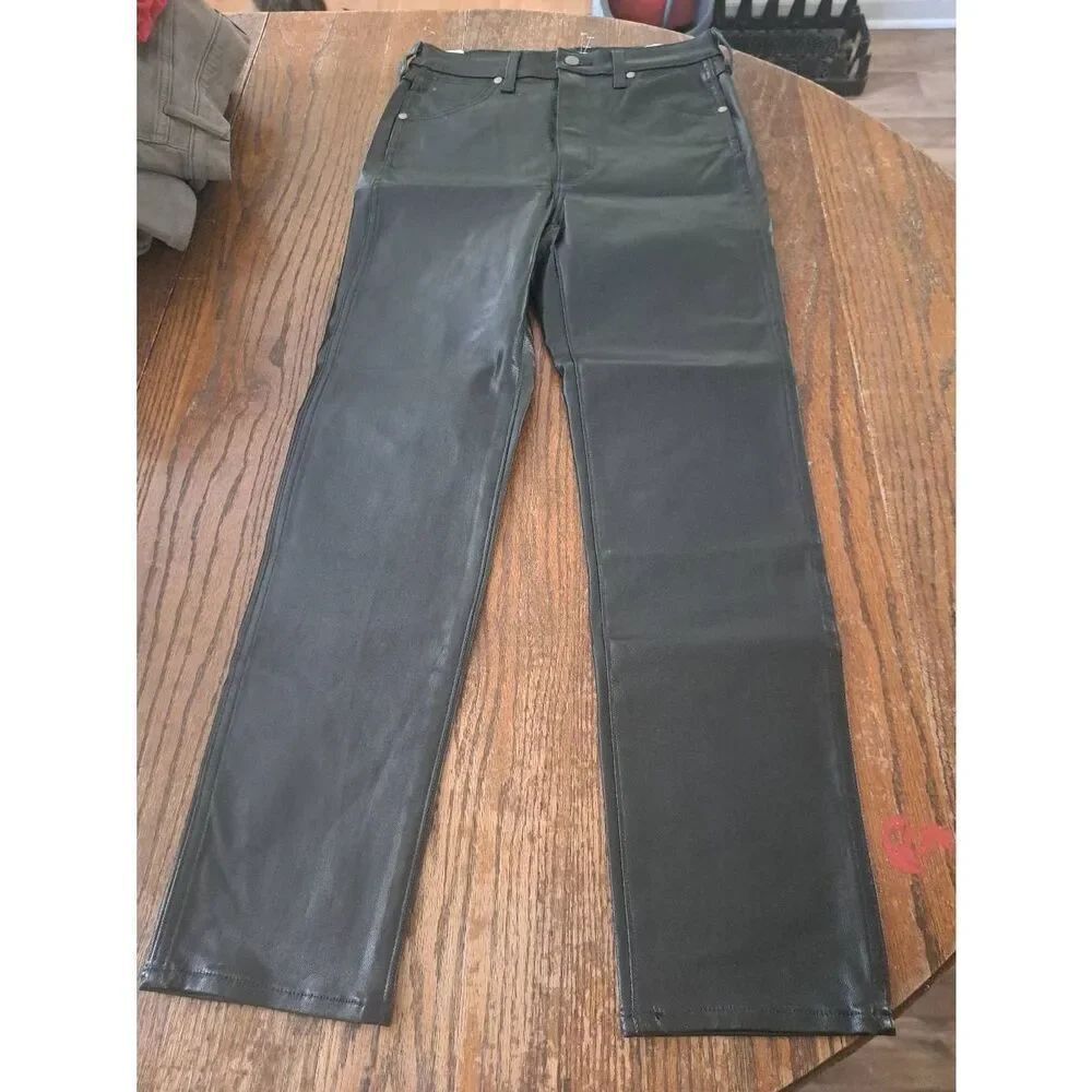 New Wrangler Walker 677 Jeans Size 27M Black Coated High Rise Slim Fit Pants